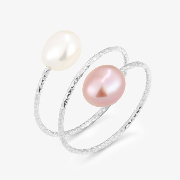 Orbit Wire Design Double Pearl Ring - Picture 4 of 4